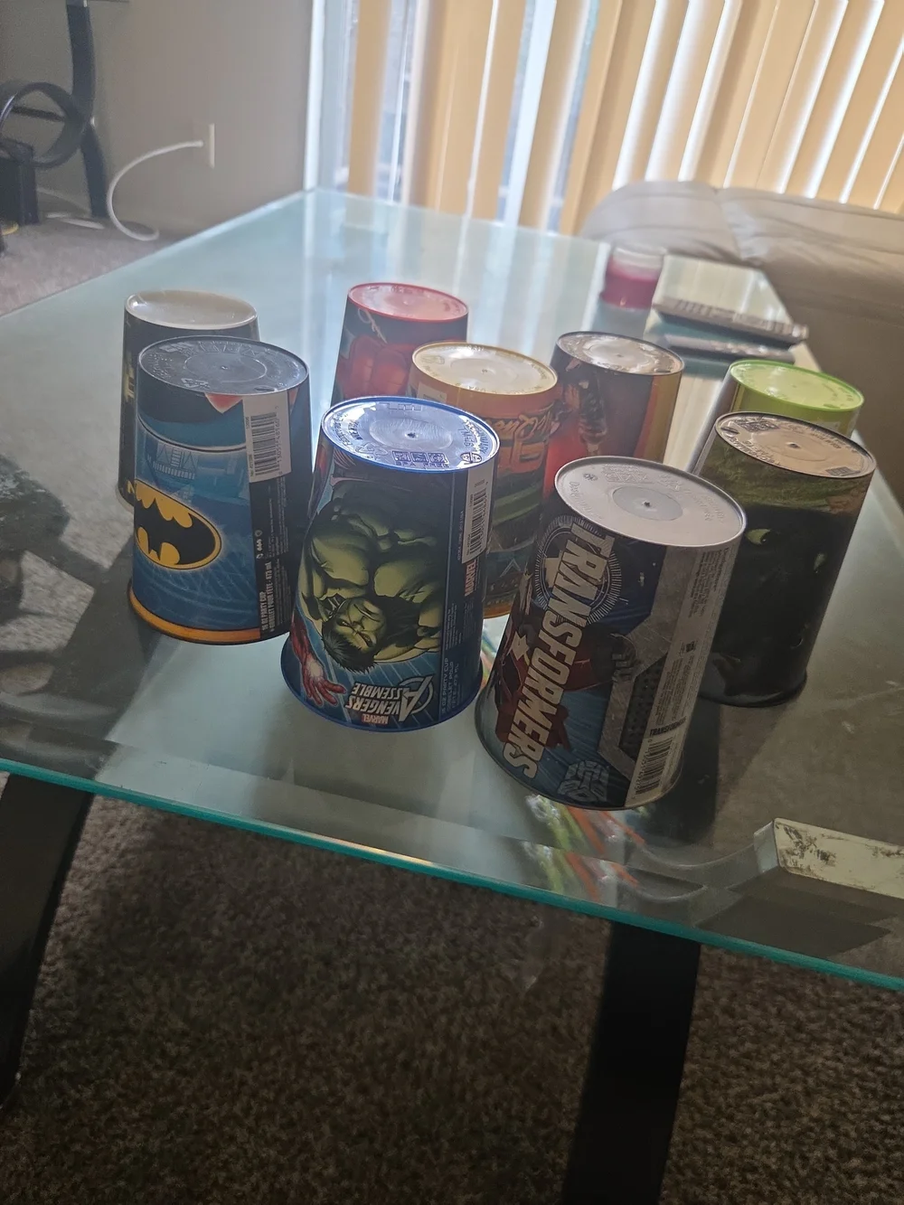 Lot Of 9 Disney Marvel & DC Themed Party Favor Reusable Cups - Assorted Colors